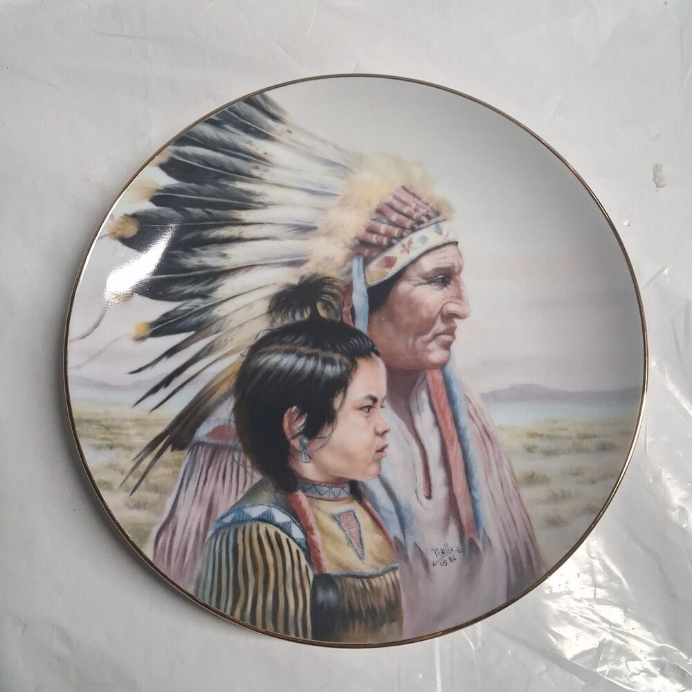 The Crow Nation by Perillo America Indian Heritage Collectible Plate vague Shado